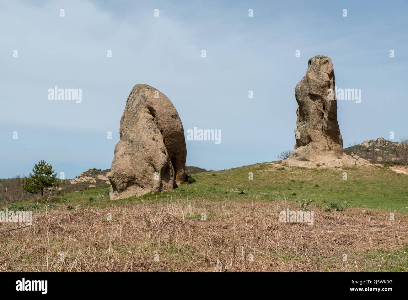virilità - Altipiano dell'Archimusco, sito archeologico e naturalistico siciliano, rocce antiche miliari di anni, forme particolari, archeoastronomia Foto Stock