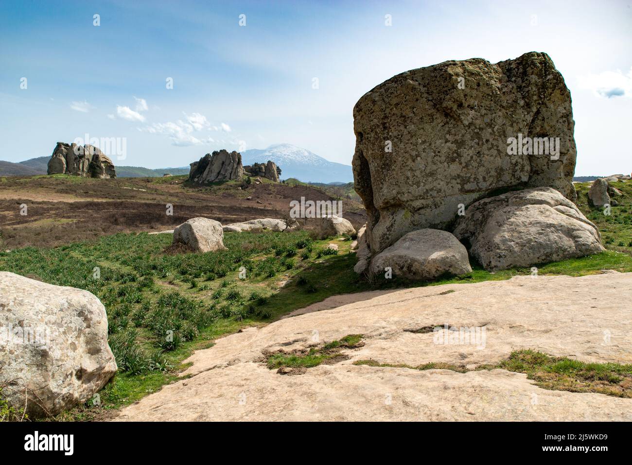 Altipiano dell'Argimusco, sito archeologico e naturalistico siciliano formato da rocce antiche miliari di anni con forma molto particolare Foto Stock