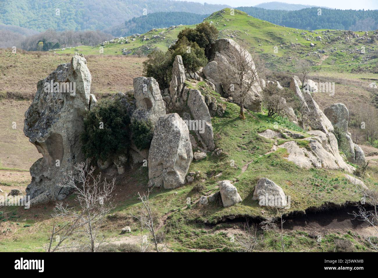 Altipiano dell'Argimusco, sito archeologico e naturalistico siciliano formato da rocce antiche miliari di anni con forma molto particolare Foto Stock