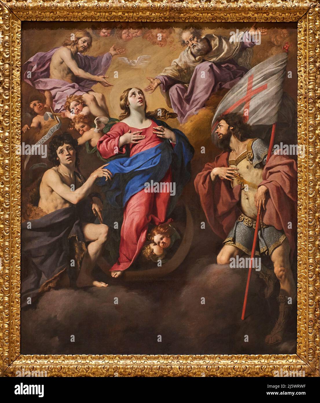 Giovanni Battista e S. Giorgio - olio su tela - Luca Ferrari - 1649 - Modena, Italia, Galleria Estense Foto Stock