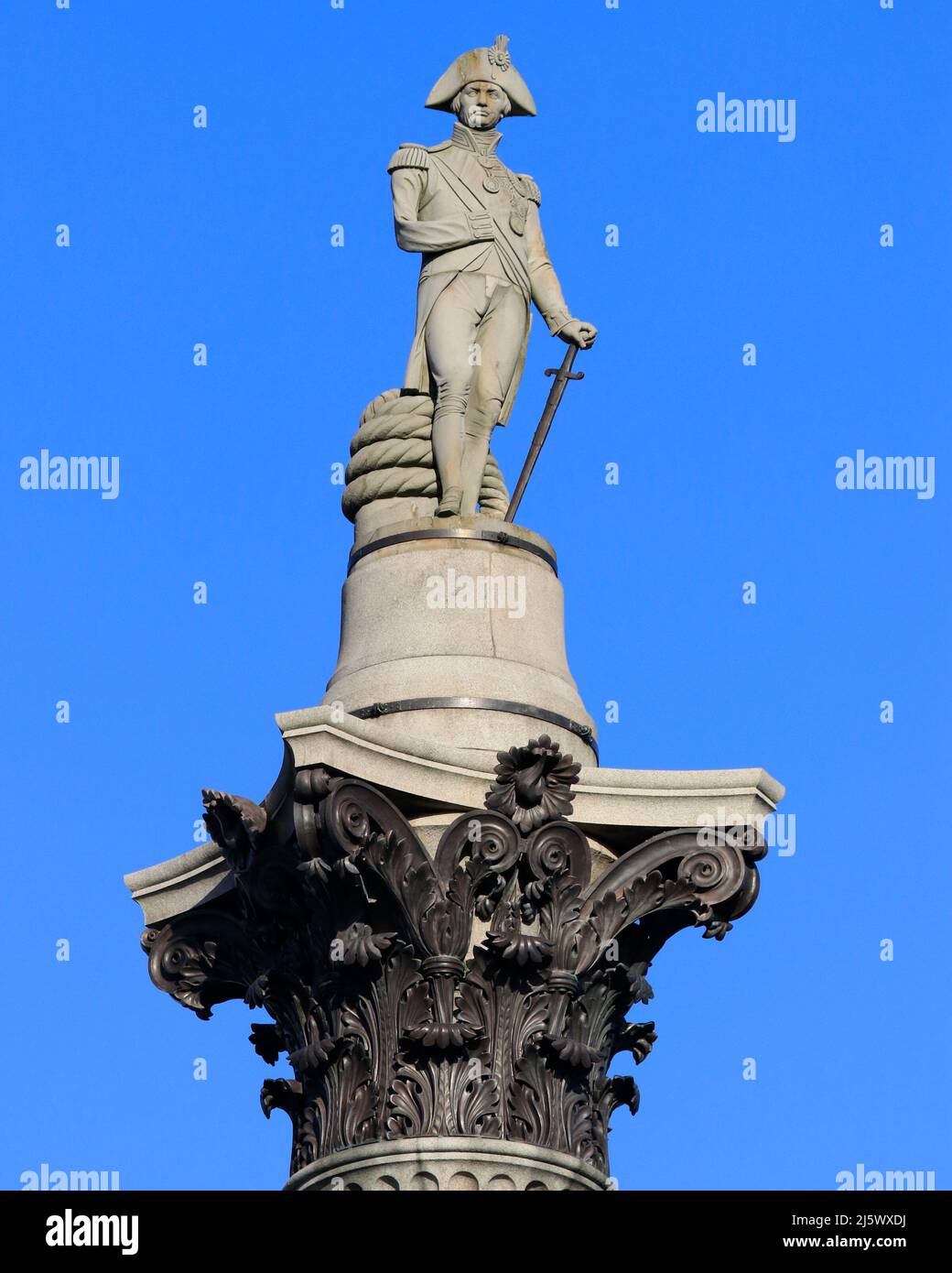 Nelson's column Detail, Trafalgar Square, Londra Foto Stock