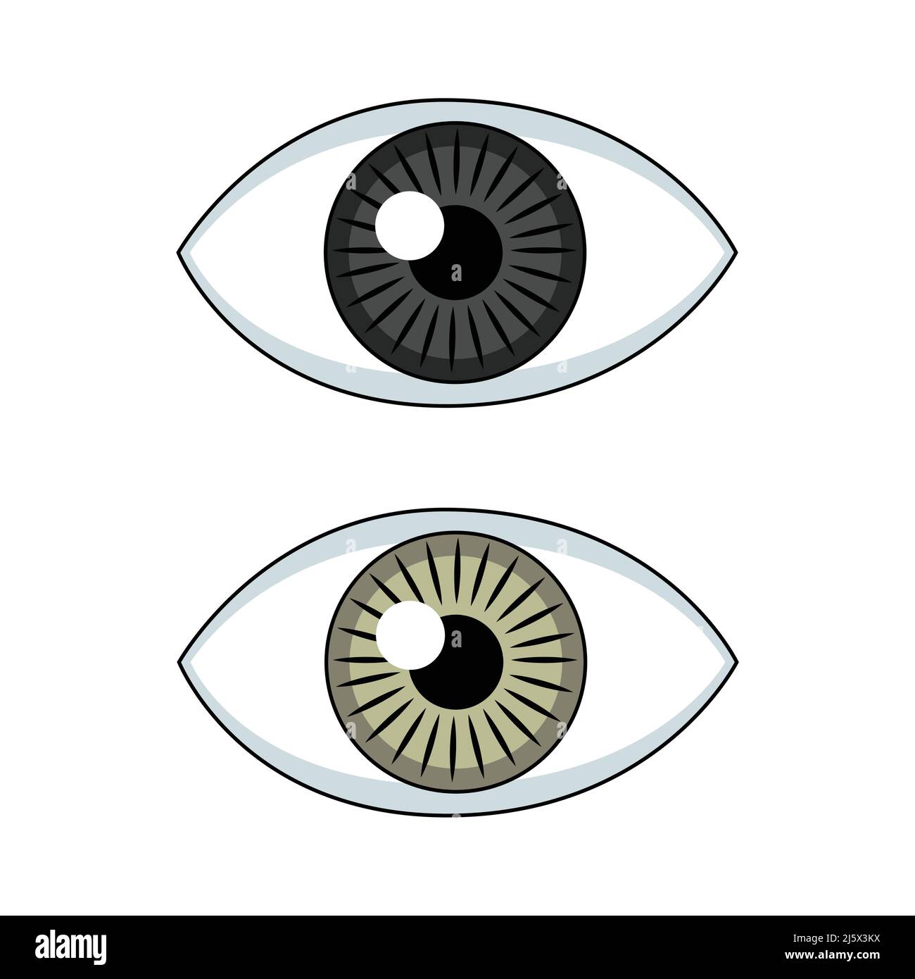 Icone degli occhi logo vettoriale , isolato su sfondo bianco Illustrazione Vettoriale