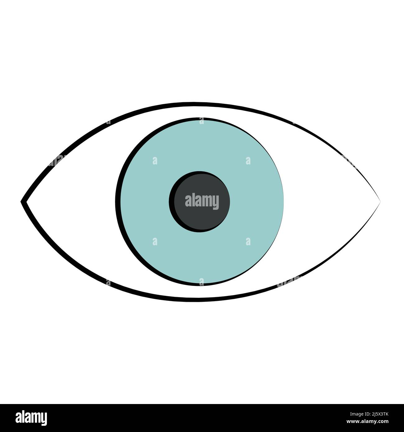 Immagine vettoriale del logo con icona a forma di occhio blu Illustrazione Vettoriale