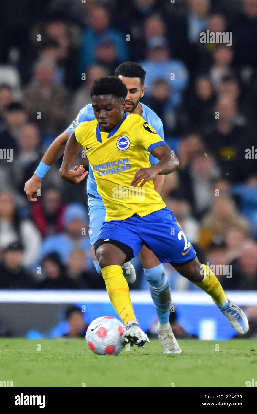 Tariq Lamptey di Brighton e Hove Albion. Data foto: Giovedì 21 aprile 2022. Photo credit should Read: Anthony Devlin/Alamy Live News/Alamy Live News Foto Stock