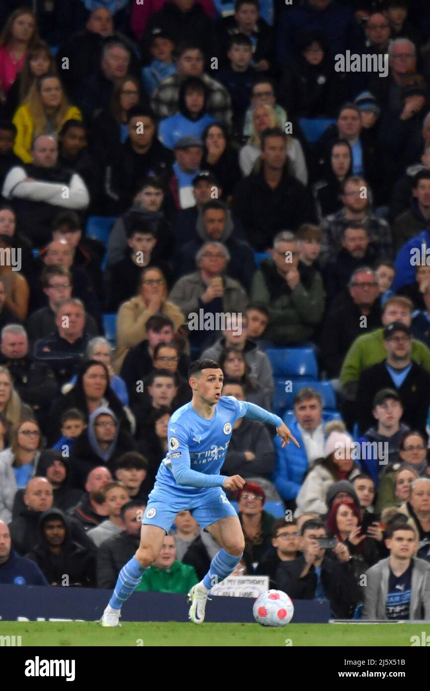 Phil Foden di Manchester City. Data foto: Giovedì 21 aprile 2022. Photo credit should Read: Anthony Devlin/Alamy Live News/Alamy Live News Foto Stock