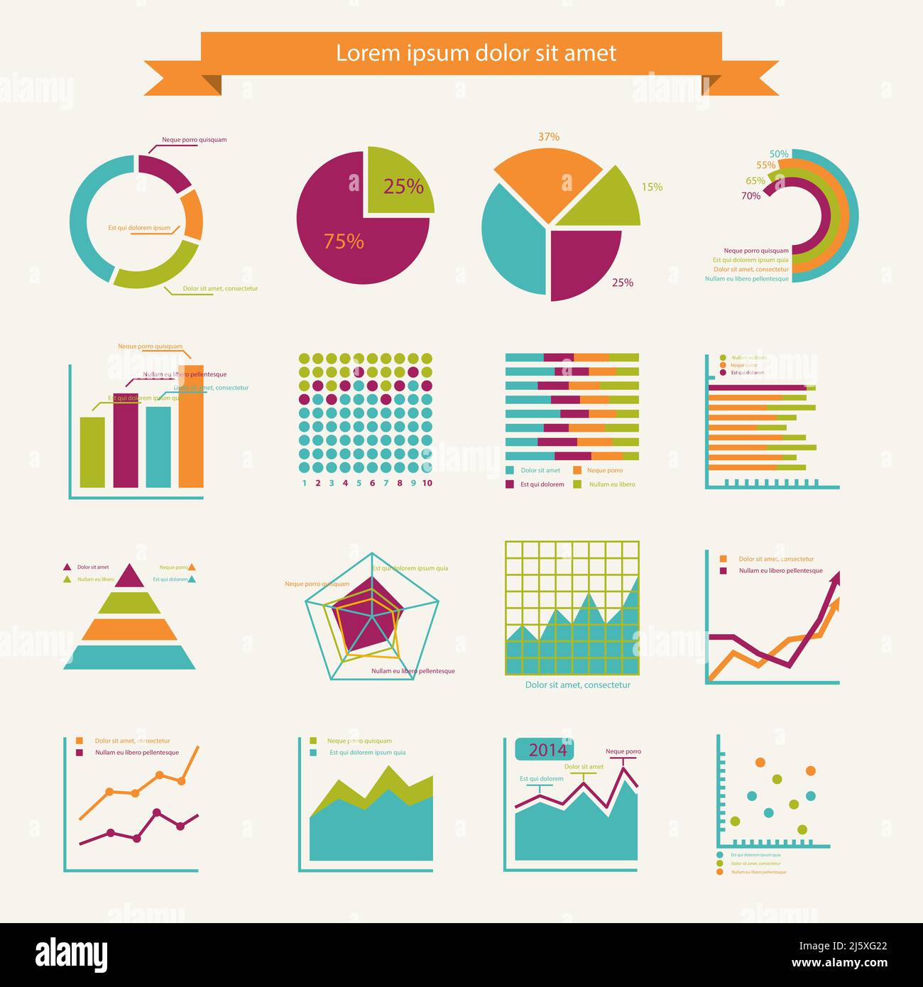 Infografico Business elementi per finanziare la commercializzazione o la relazione sulla strategia isolato illustrazione vettoriale Illustrazione Vettoriale