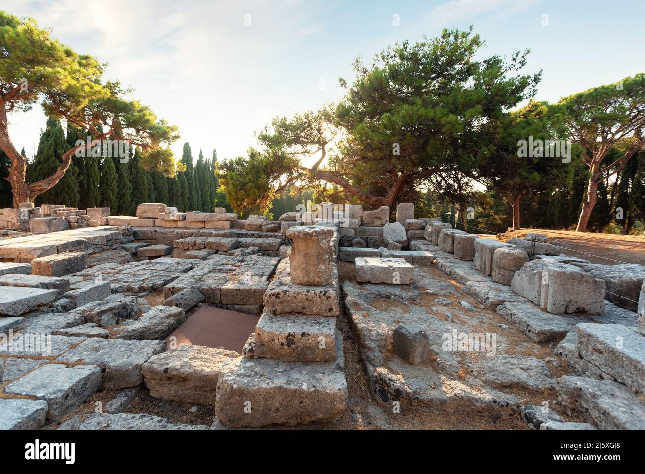 Il territorio del Monastero di Filerimos sull'isola di Rodi in Grecia Foto Stock