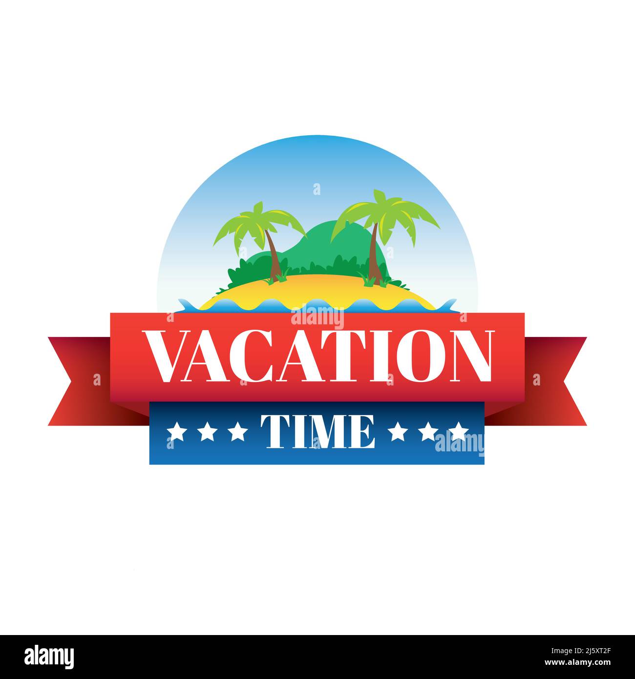 Vacanza tempo tropicale isola cartone animato Illustrazione Vettoriale