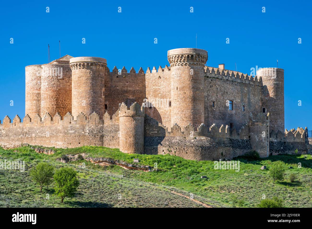 Castello di Belmonte, Belmonte, Castilla-la Mancha, Spagna Foto Stock