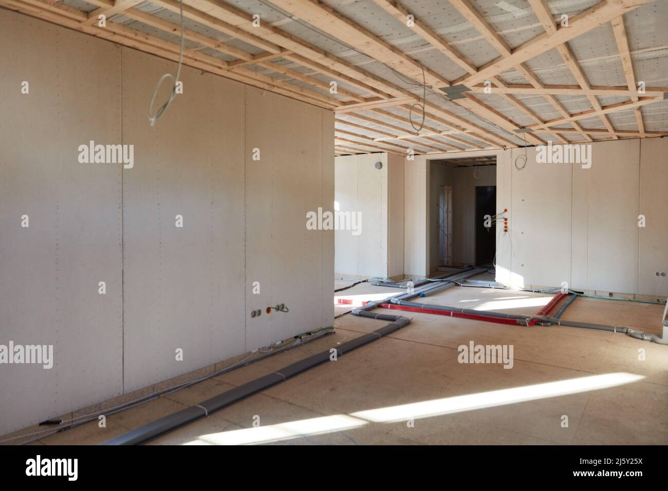 Cantiere di costruzione per il design d'interni quando si costruisce una casa o si rinnova una casa Foto Stock