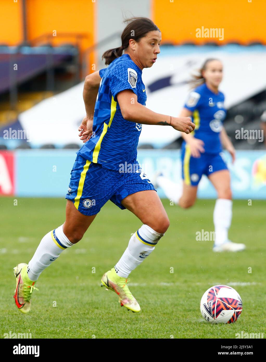 BARNETT, INGHILTERRA - APRILE 24:Chelsea Donne Sam Kerr durante Barclays fa Women's Super League tra Tottenham Hotspur e Chelsea al Hive, Barnett Foto Stock