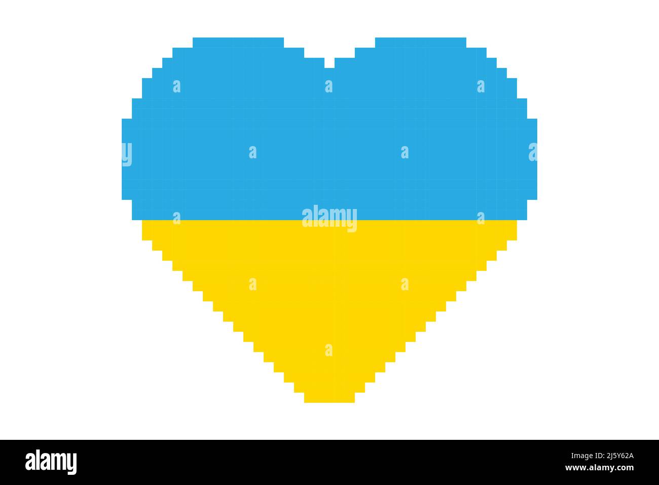 Pixel cuore Ucraina icona disegno semplice Illustrazione Vettoriale