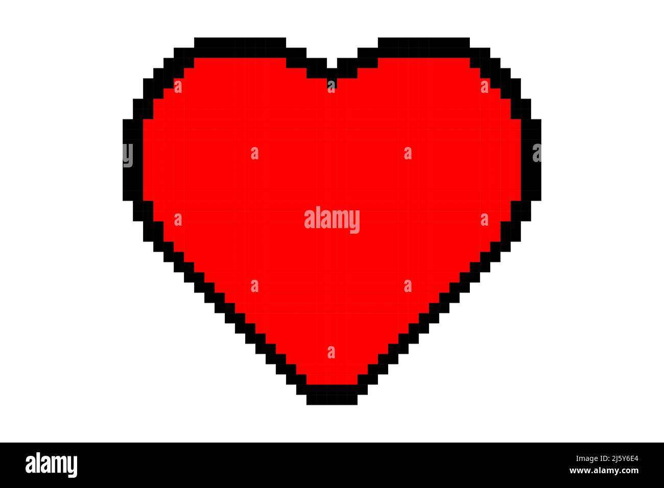 Pixel cuore icona disegno semplice Illustrazione Vettoriale