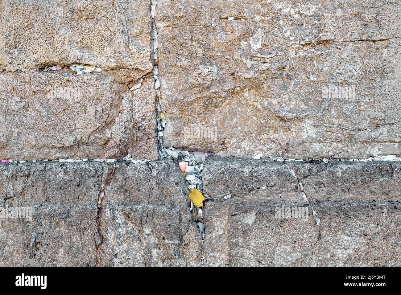 Note di preghiera Kotel poste nel Muro Occidentale, Gerusalemme, Israele Foto Stock