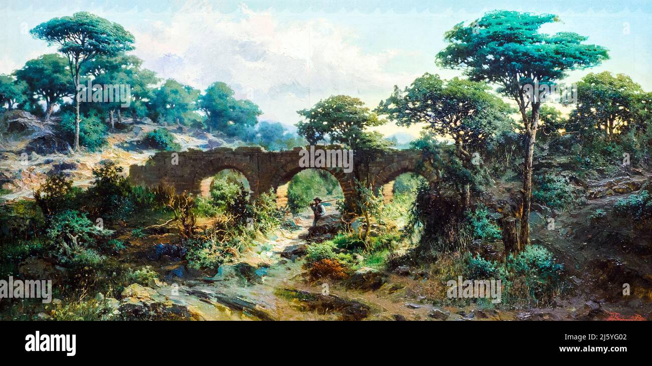 Aqueducto Arabe (acquedotto moresco) (1887) di Rafael Romero Barros (1832-1895) olio su tela Foto Stock