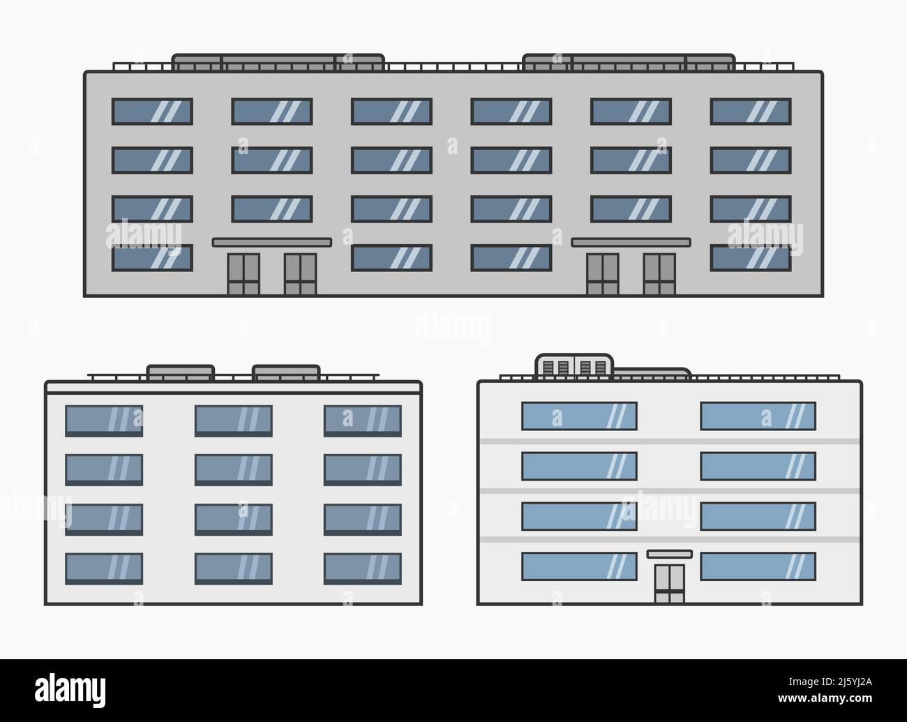 ufficio industriale moderno edificio in stile cartoon illustrazione vettoriale piatta Illustrazione Vettoriale