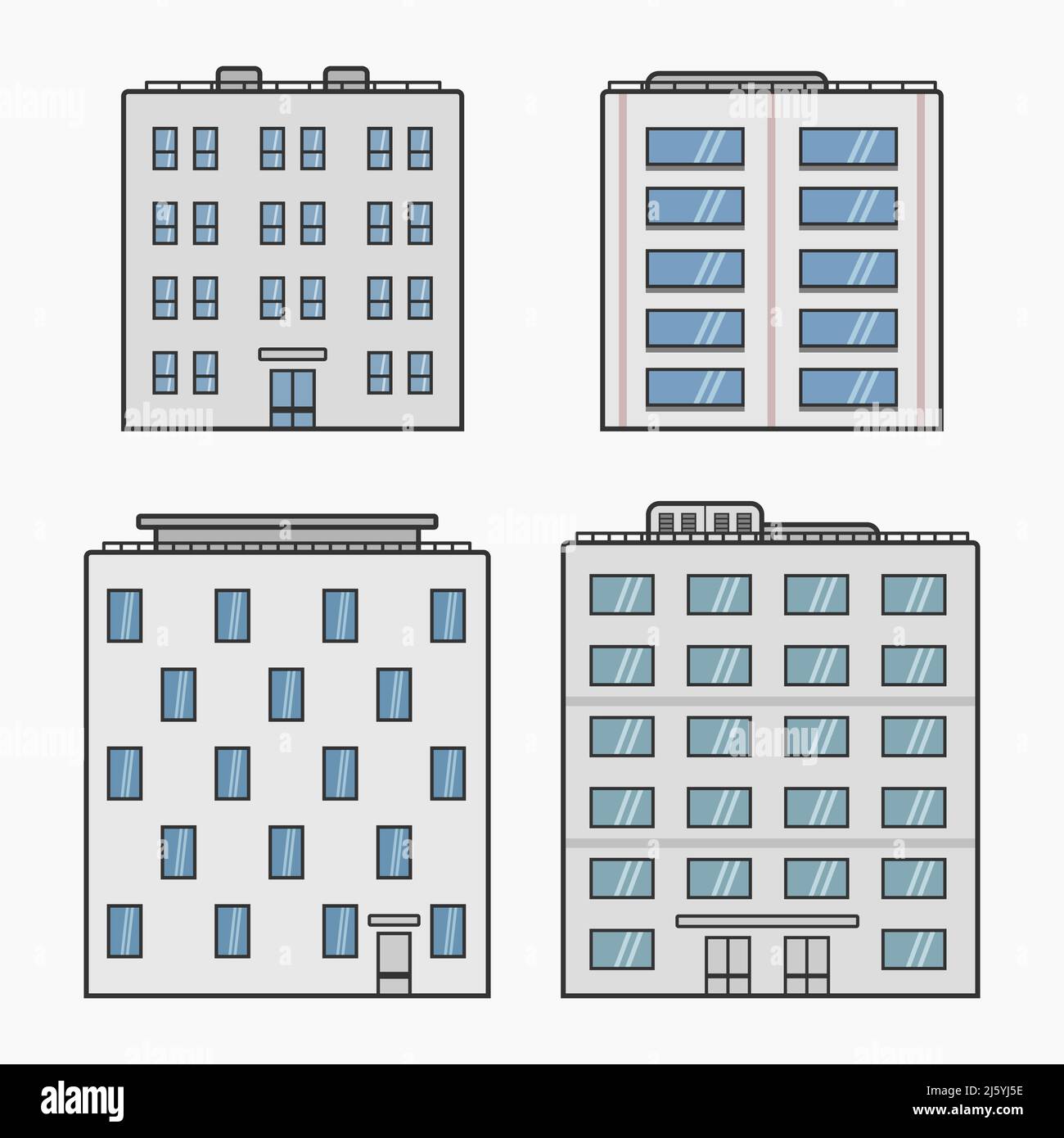 moderno edificio residenziale con illustrazione vettoriale in stile cartoon Illustrazione Vettoriale