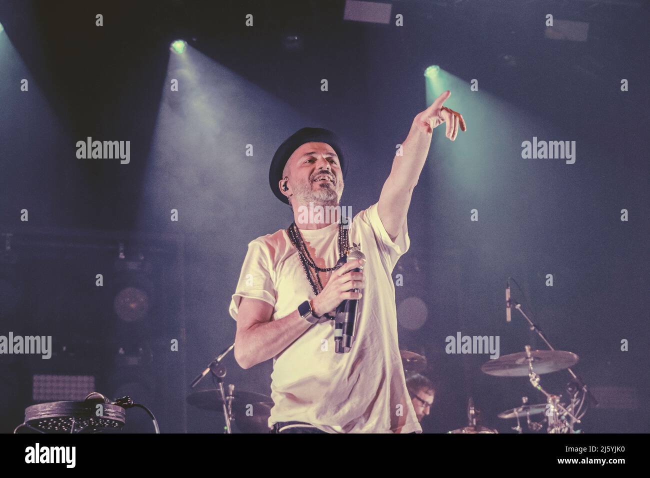 Subsonica si esibirà all'Atlantico di Roma il 8 aprile 2022. Nella foto Samuel Romano. Foto di Valeria Magri Foto Stock