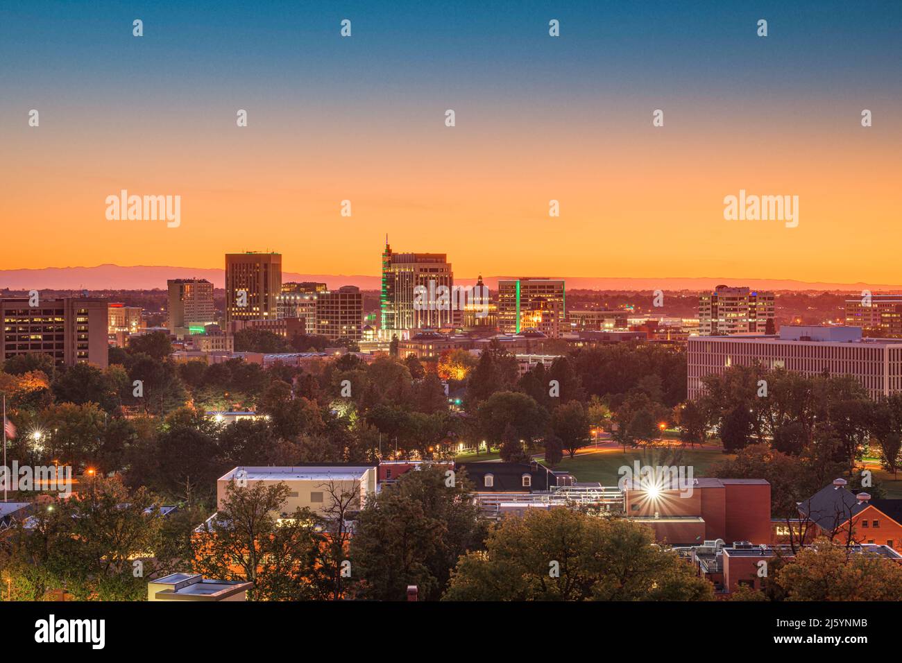Boise, Idaho, Stati Uniti d'America downtown cityscape al crepuscolo. Foto Stock
