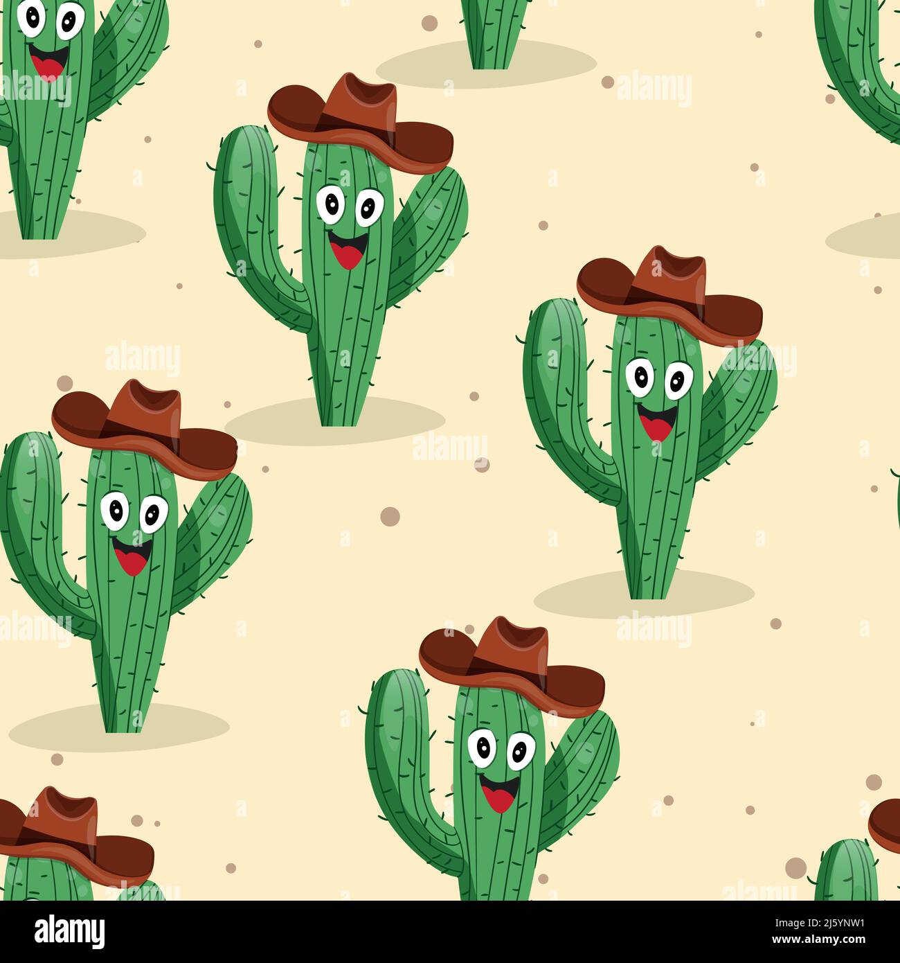 Motivo senza cuciture con cactus con spine, succulento su sfondo colorato.  Disegno vettoriale per icona, gioco, imballaggio, tessuto, tessuto.  Selvaggio Immagine e Vettoriale - Alamy
