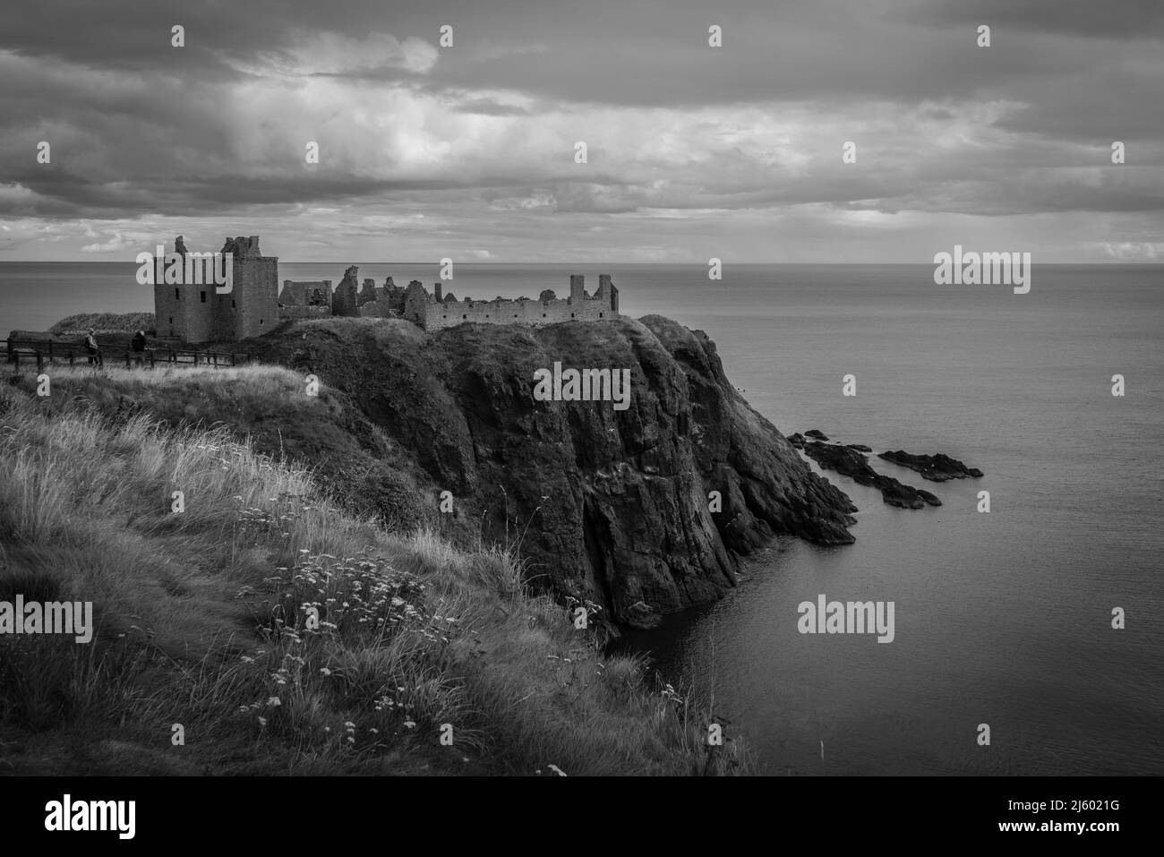 Castello di Dunnottar da sud Foto Stock
