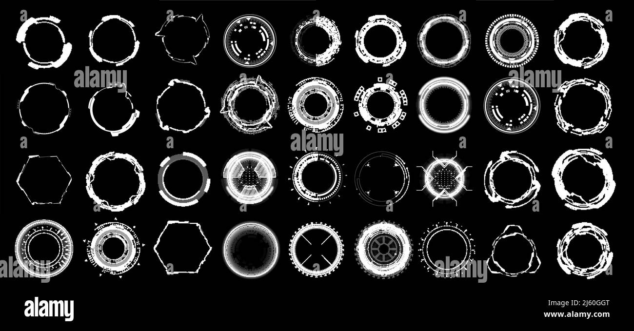 Futuristica HUD cerchio grande collezione Illustrazione Vettoriale
