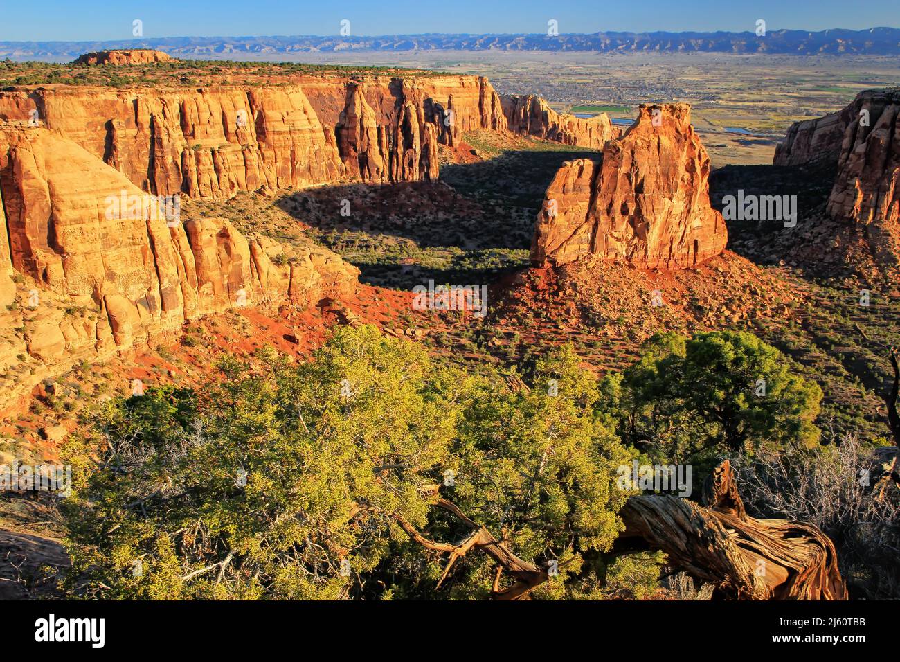Vista del Monument Canyon e di Independence Rock, del Colorado National Monument, Grand Junction, Stati Uniti Foto Stock