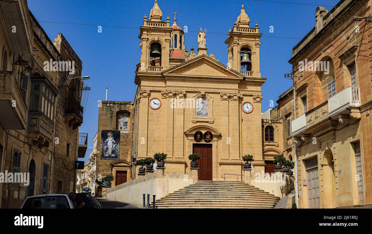 Chiesa di San Gregorio, Kercem, Gozo. Foto Stock