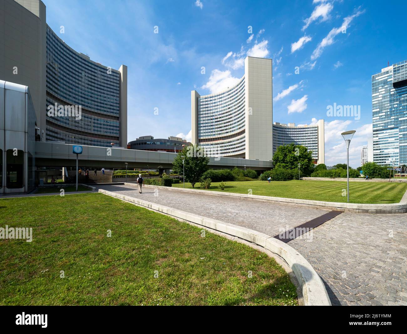 Austria, Vienna, Vienna International Centre campus a Donaustadt Foto Stock