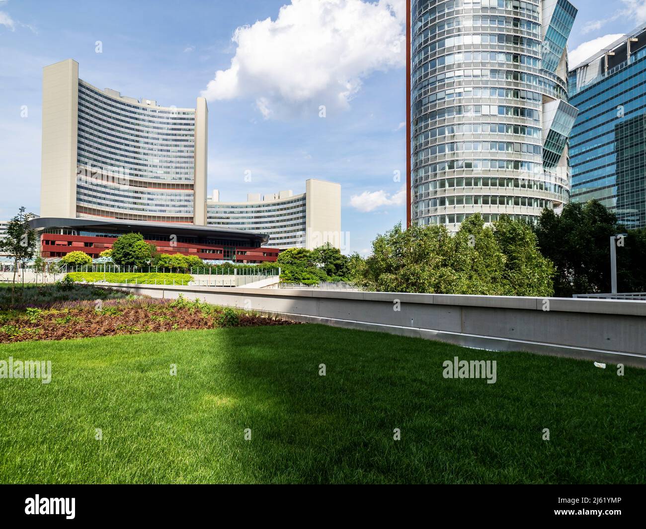 Austria, Vienna, Vienna International Centre campus a Donaustadt Foto Stock