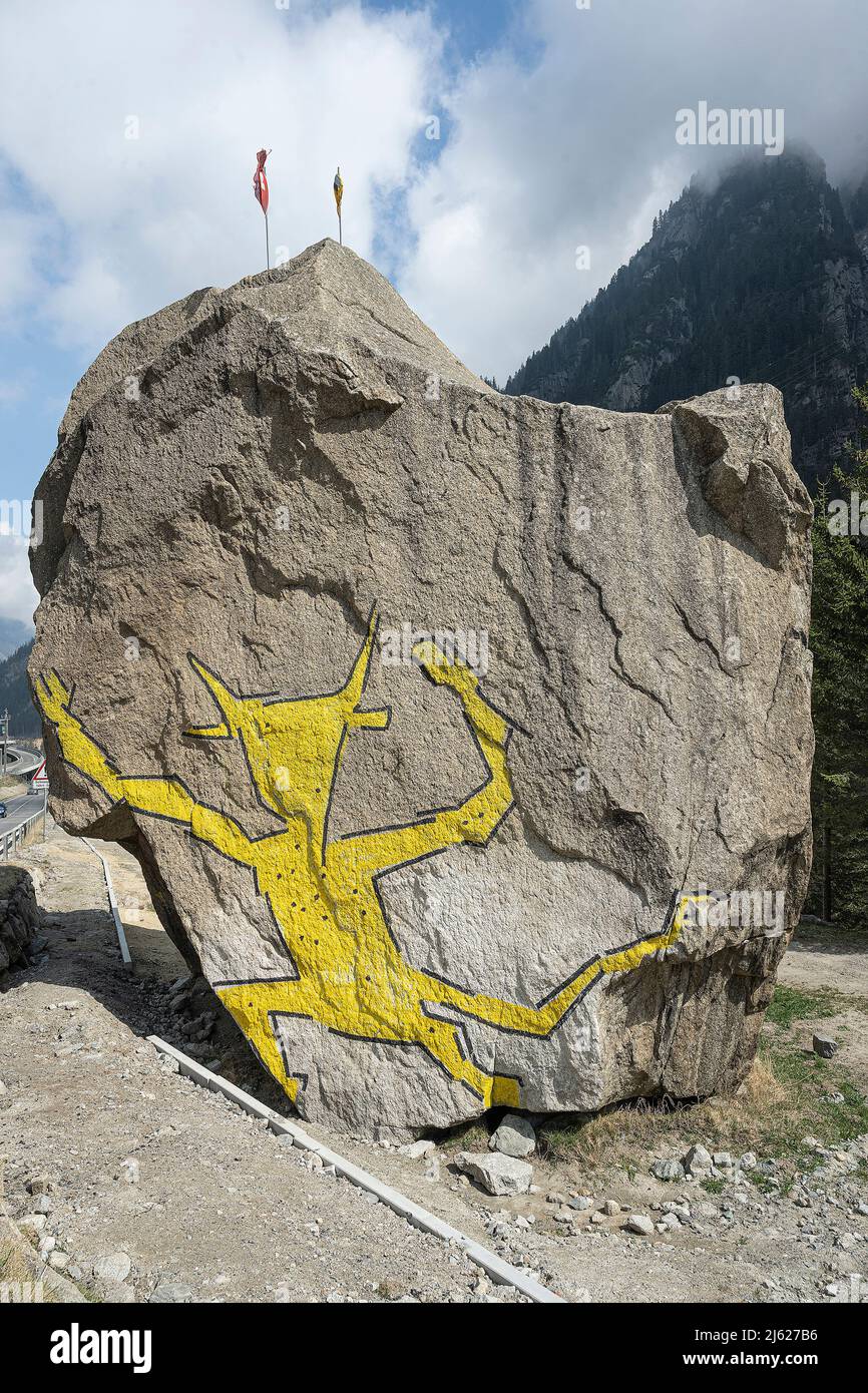 Diavolo nella gola di Schöllenen, vicino a Wassen, Canton Uri, Svizzera Foto Stock