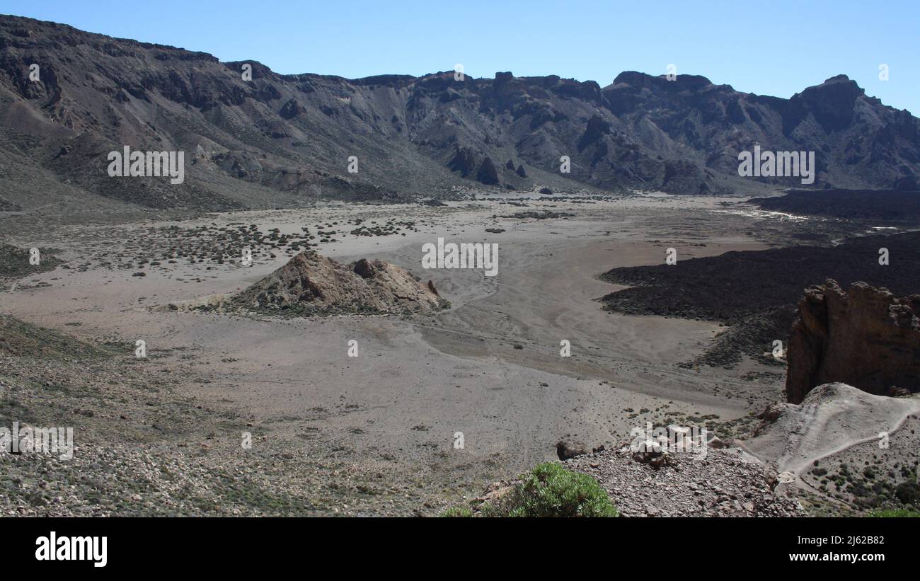 Vista della caldera nel parco Nazionale del Teide a Tenerife Foto Stock