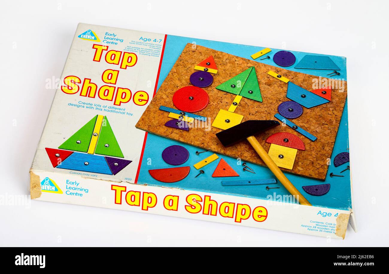 Old Early Learning Center Tap a Shape bambino's picture making set giocattolo Foto Stock