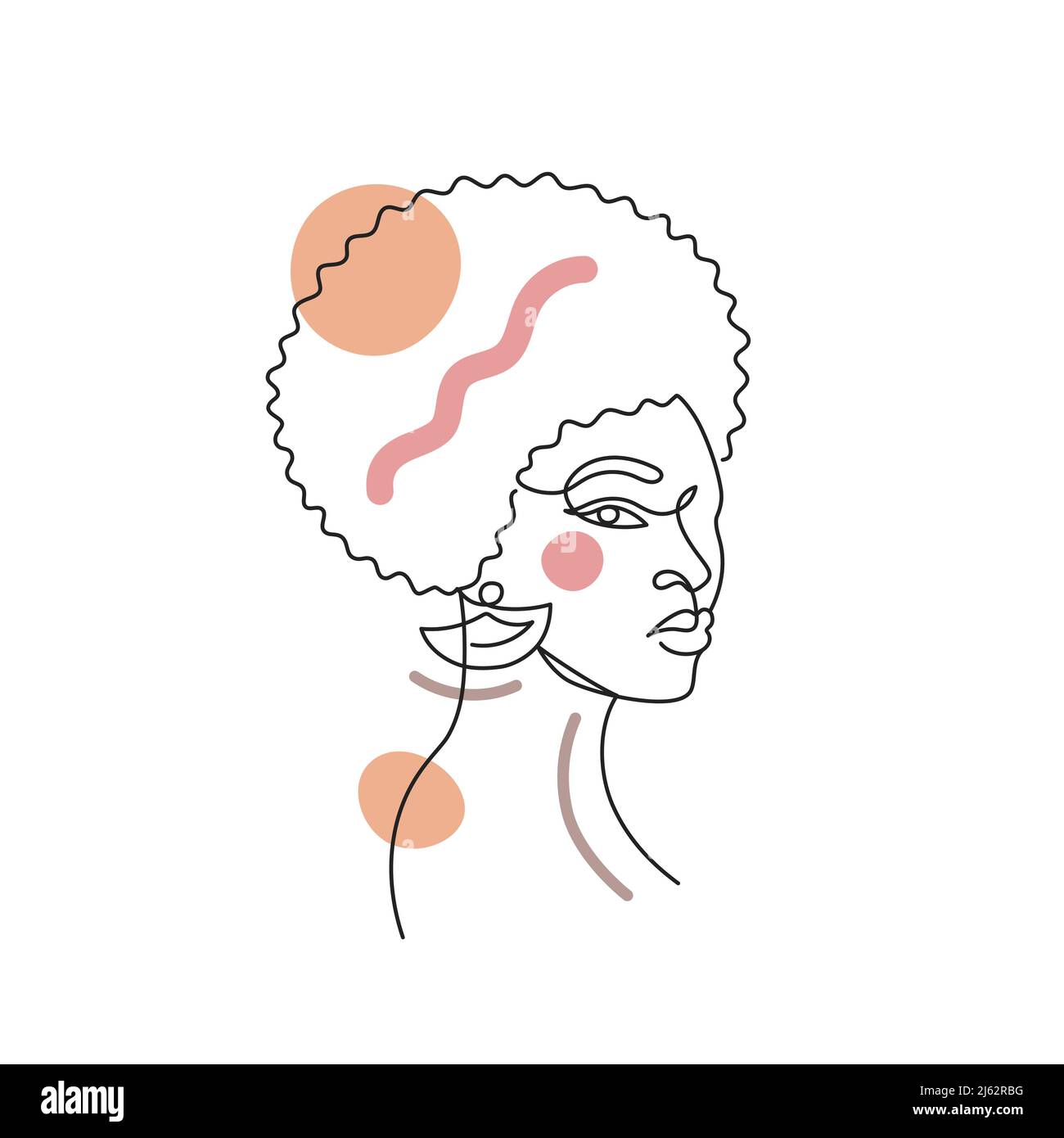 Volto di una donna in stile moderno. Illustrazione Vettoriale