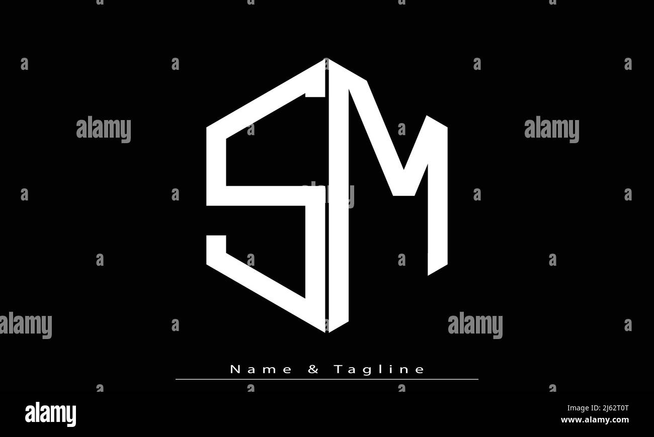 Lettere alfabetiche iniziali logo monogramma SM , MS Illustrazione Vettoriale