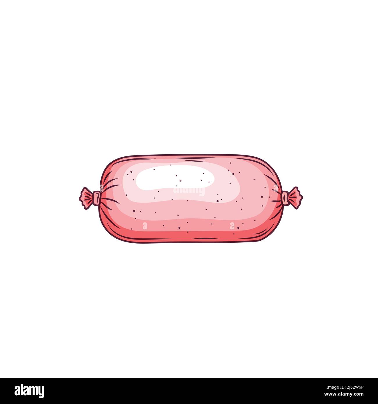 Stack di salsicce cotte cibo carne salsiccia maiale barbecue cena pasto cotto griglia calda illustrazione vettoriale. Salsiccia fritta nutriente non sana arrosto Illustrazione Vettoriale