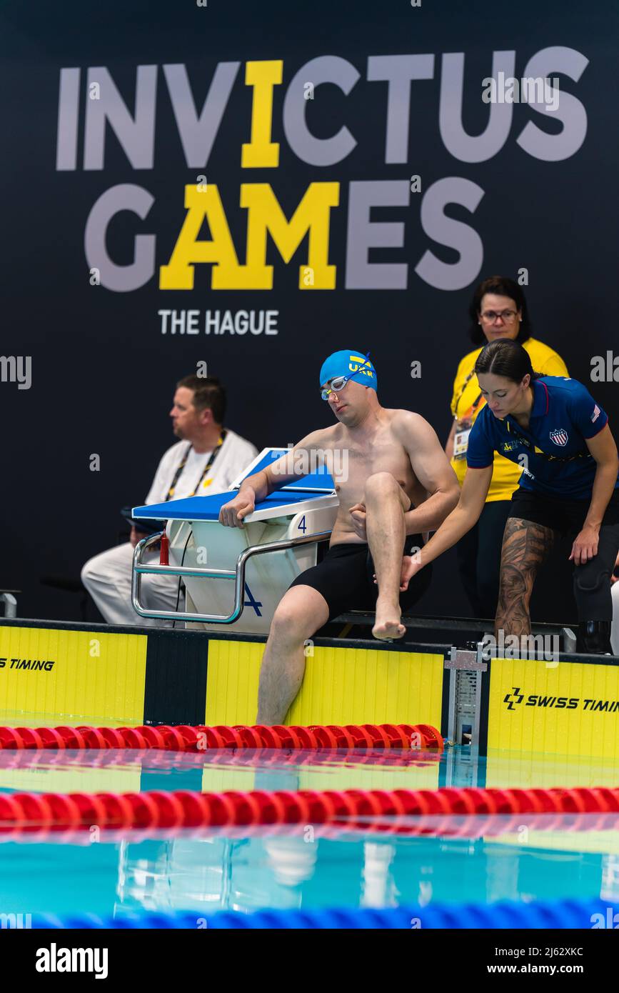 Gli Invictus Games a Het Hofbad l'Aia, Paesi Bassi. Evento di nuoto. Data foto: aprile 2022 Foto Stock Gli Invictus Games a Het Hofbad l'Aia, Paesi Bassi. Evento di nuoto. Data foto: aprile 2022 Foto Stock