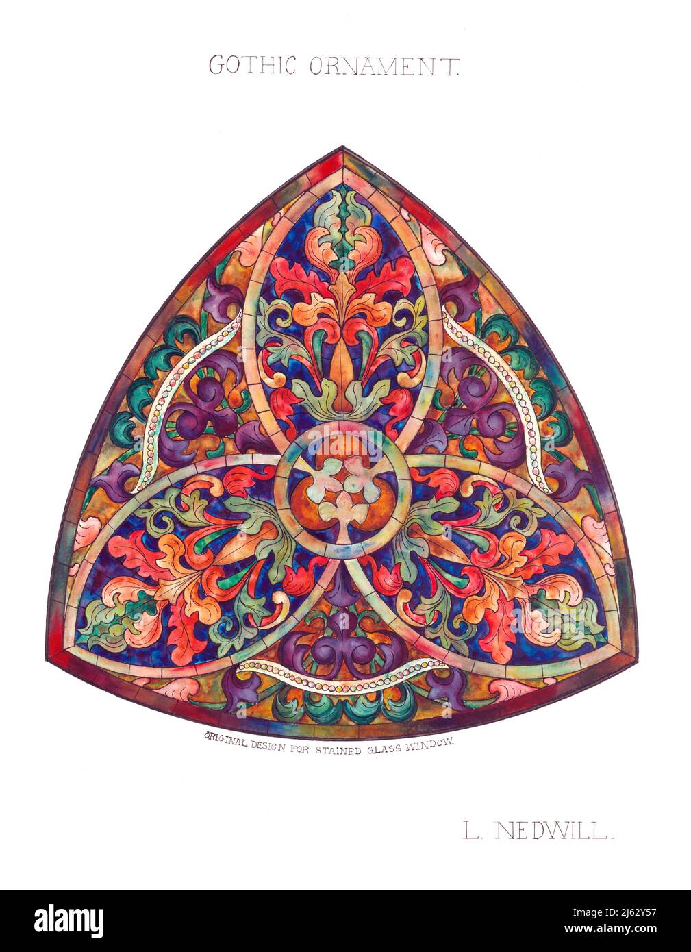 Arte di Elisabetta A Nedwill - ornamento gotico (ca 1900) Foto Stock