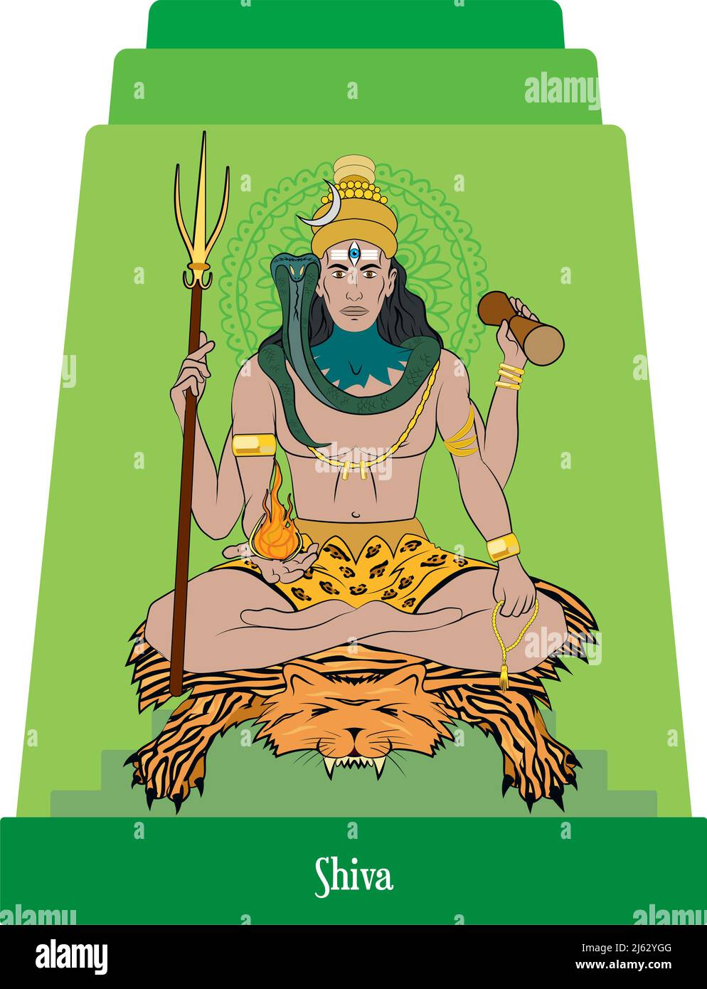 Vettore di illustrazione isolato di religione e mitologia indiana, dèi induisti, Shiva Illustrazione Vettoriale Vettore di illustrazione isolato di religione e mitologia indiana, dèi induisti, Shiva Illustrazione Vettoriale