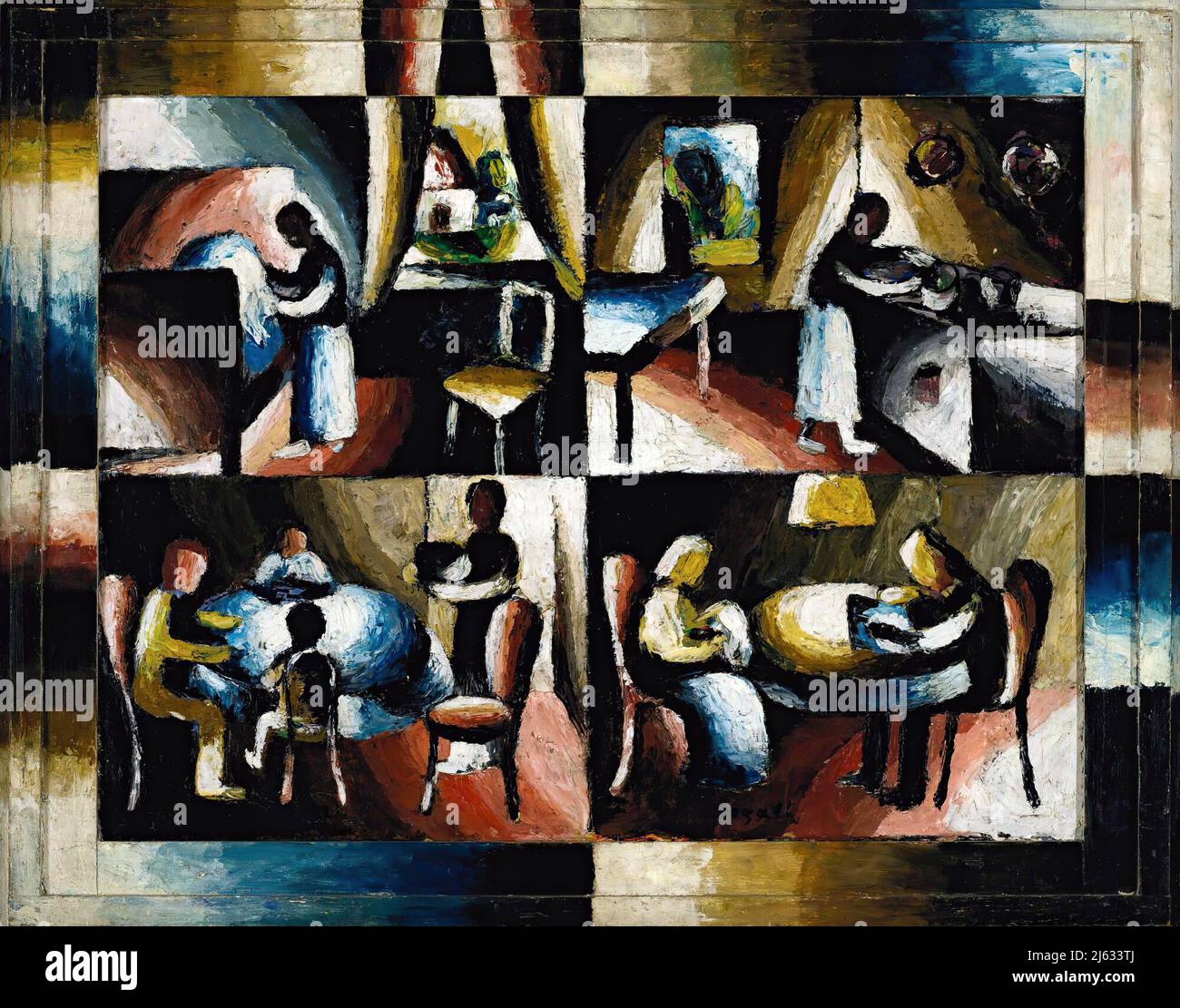 Arte - Pittura Arthur Segal - Häusliche Arbeit (pulizia) (1921) Foto Stock