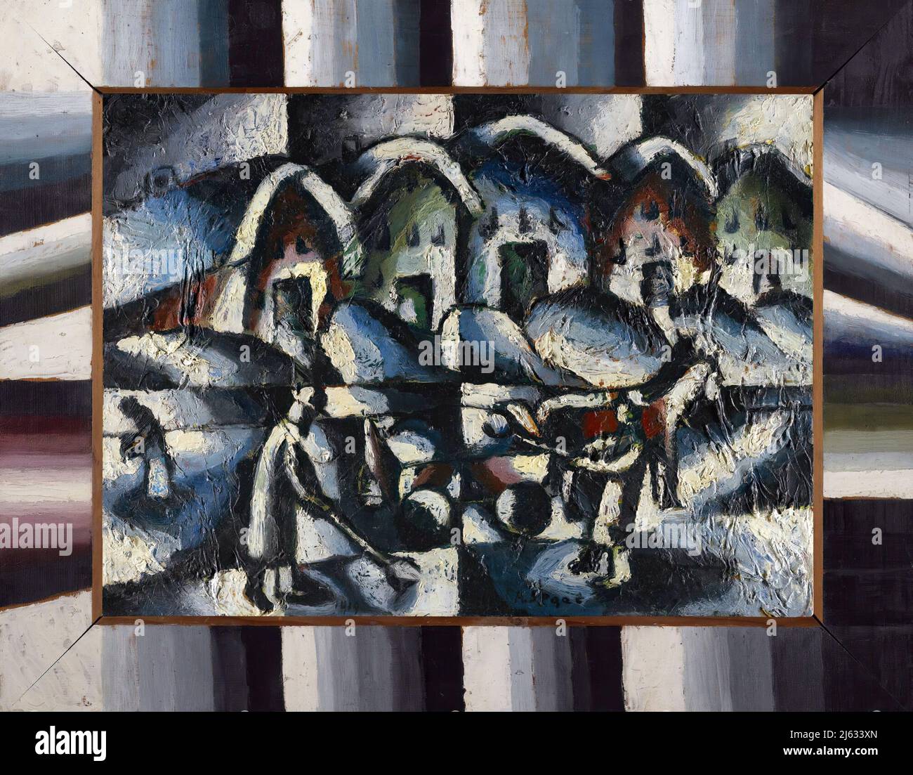 Arte - Pittura Arthur Segal - Schneeschipper (Snow Shovelers) (circa 1919) Foto Stock