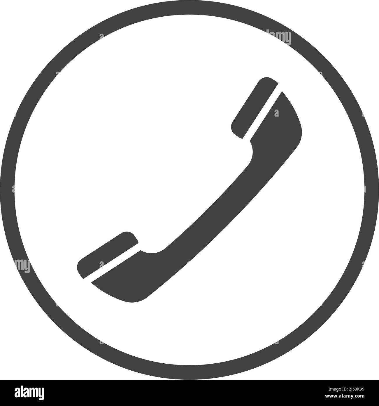 Icona della maniglia del telefono. Simbolo di chiamata. Segnale telefonico Illustrazione Vettoriale