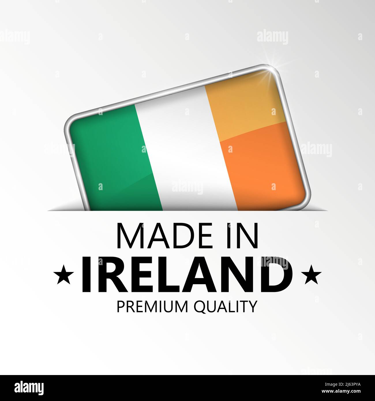 Made in Ireland grafica ed etichetta. Elemento di impatto per l'uso che si desidera fare di esso. Illustrazione Vettoriale