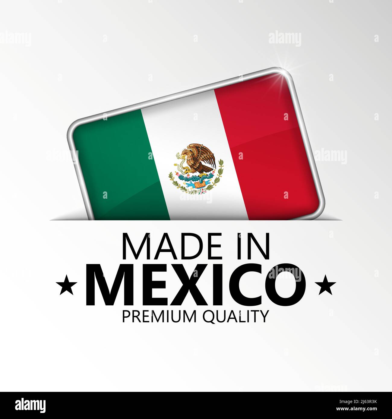 Prodotto in Messico grafica ed etichetta. Elemento di impatto per l'uso che si desidera fare di esso. Illustrazione Vettoriale