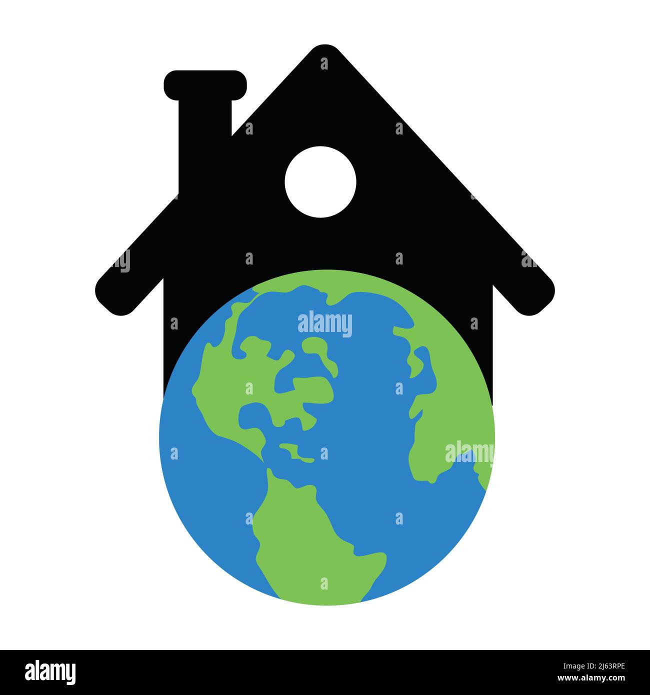 Globe e Home Clipart . Logo Earth Home Illustrazione Vettoriale