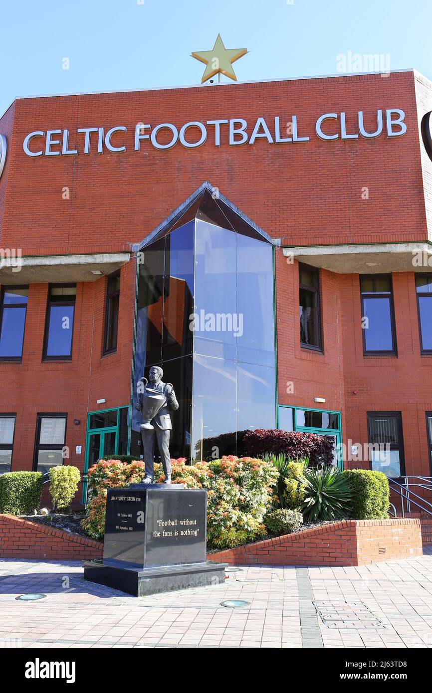 Ingresso anteriore allo stadio di calcio Parkhead, sede del Celtic FC, Glasgow, Regno Unito Foto Stock