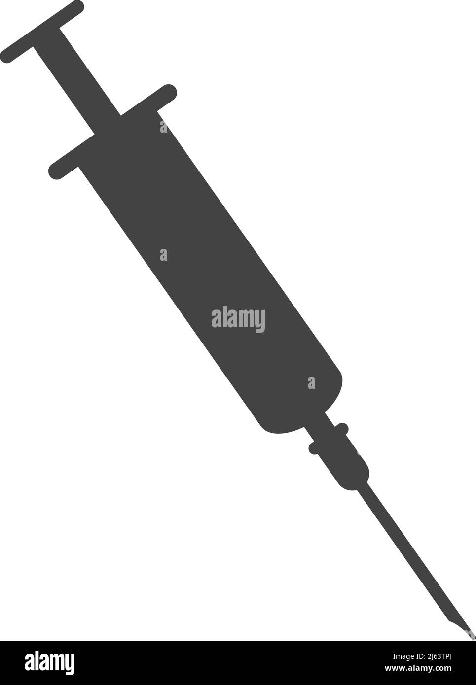 Icona della siringa. Segno di iniezione medica. Simbolo del vaccino Illustrazione Vettoriale