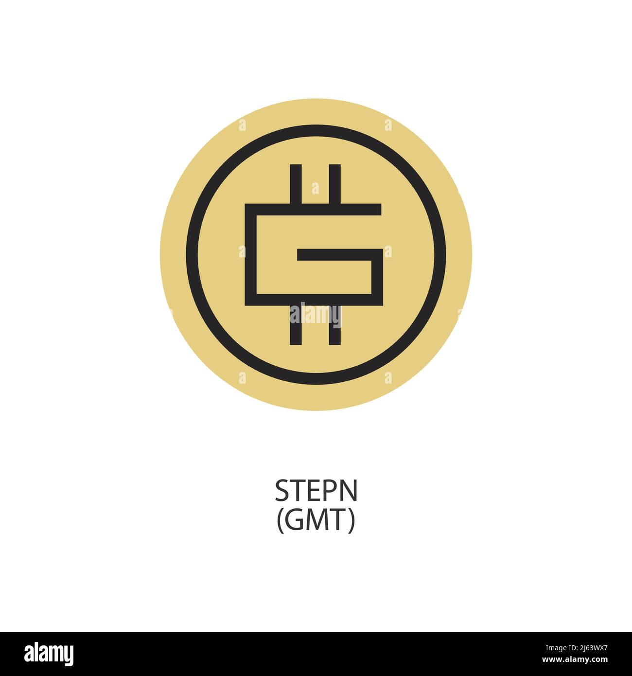 STEPN GMT Cryptocurrency logo icona semplice vettore Illustrazione Vettoriale