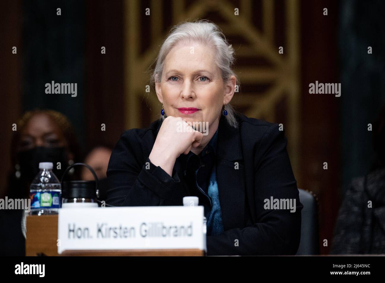Senatore degli Stati Uniti Kirsten Gillibrand (D-NY) che parla ad un'audizione del Comitato giudiziario del Senato. (Foto di Michael Brochstein/Sipa USA) Foto Stock