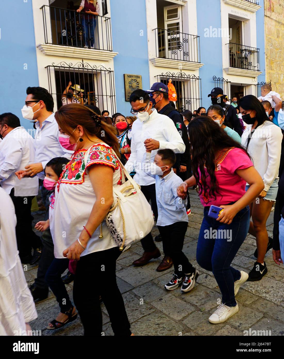 Giornata della sindrome di World Down, 21st marzo, processione di Oaxacan Calenda a Oaxaca de Juárez City, Oaxaca, Messico Foto Stock